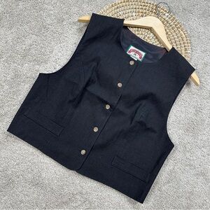 Black Button-Up Women's Vest